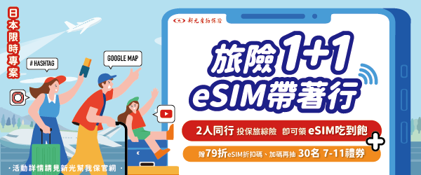 《1+1同行出國》吃到飽eSIM、優惠、禮券全都包！